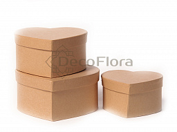 Набор из 3штук коробок из картона сердце 14*14,5*7, 12*13*6,5, 10,5*10*6