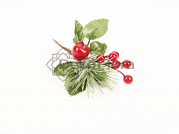 Ветка рождественская с ягодами 14см